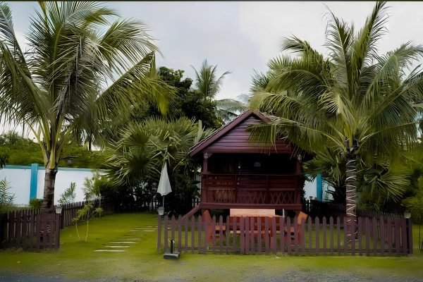 Wooden House with private balcony at Damnak Borey Resort in kampot