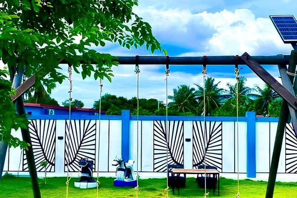 Playground with swing of our Luxury Villa in Kampot - Damnak Borey Resort