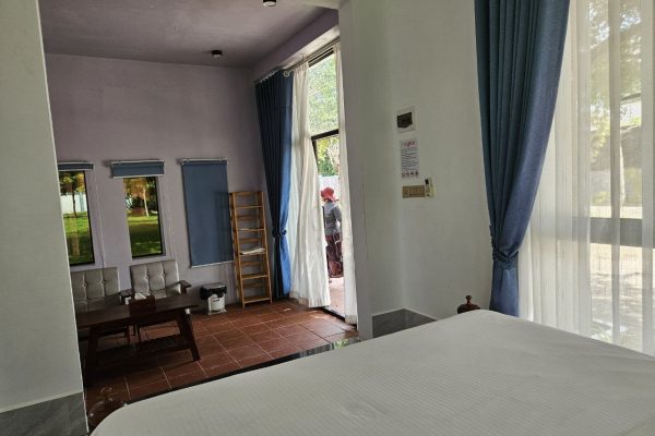 Bed view of our luxury villa in kampot - Damnak Borey Resort