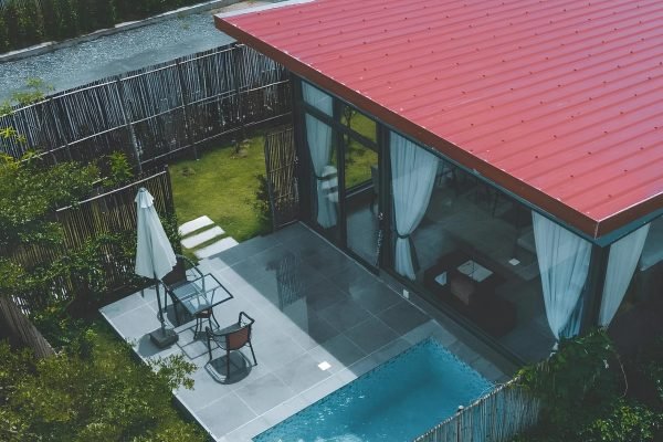 Drone View of Boutique Villa at damnak borey resort in kampot