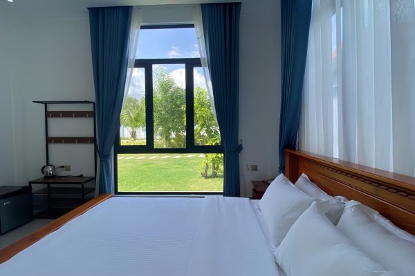 Window view of second bed room in our luxury villa in kampot - Damnak Borey Resort